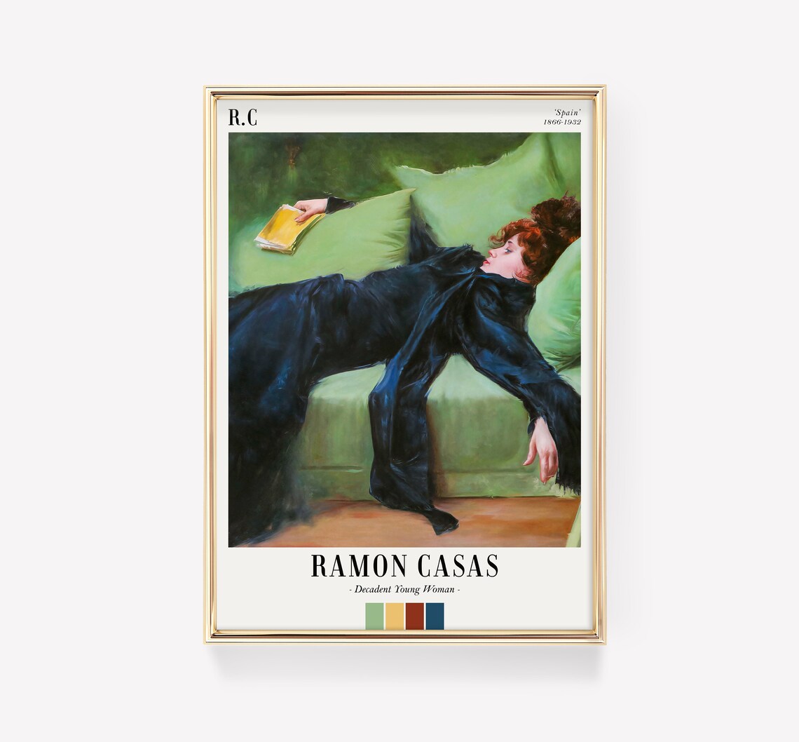 Ramon Casas Decadent Young Woman 1899 Spanish Painting Poster