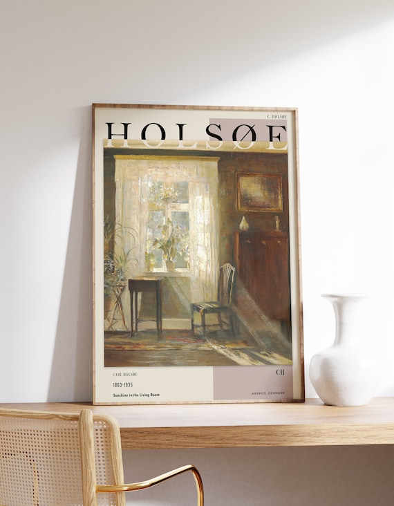 Carl Holsoe Sunshine In The Living Room Warm Danish Interior Oil Art Poster