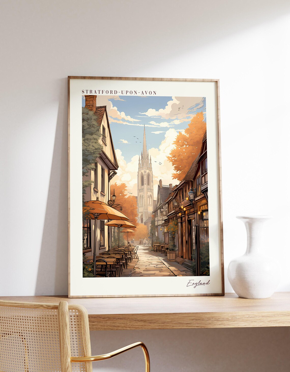 Stratford-Upon-Avon Travel Poster, England Decor