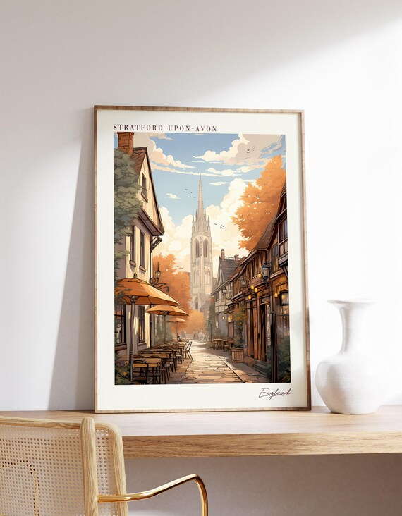 Stratford-Upon-Avon Travel Poster, England Decor