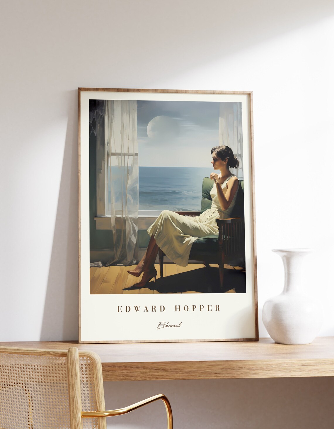 Edward Hopper Ethereal Art Print, Mid-Century Nouveau