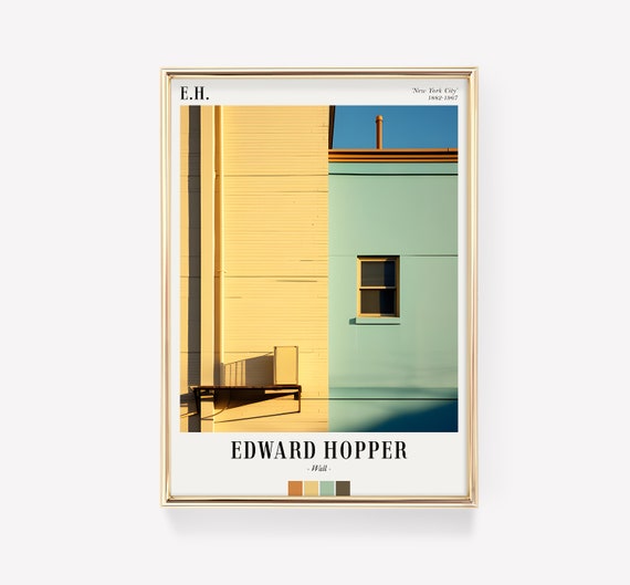 Edward Hopper Exhibition Print Architecture Building Poster Mid Century Gallery Wall Decor Minimalist Art