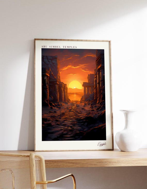 Abu Simbel Temples Travel Poster Egypt Decor Print