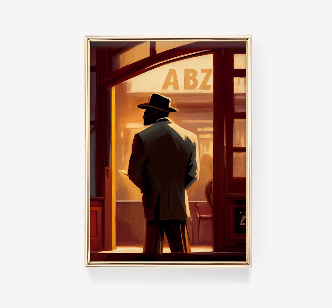 Jazz Wall Art Print, Edward Hopper Style Vintage