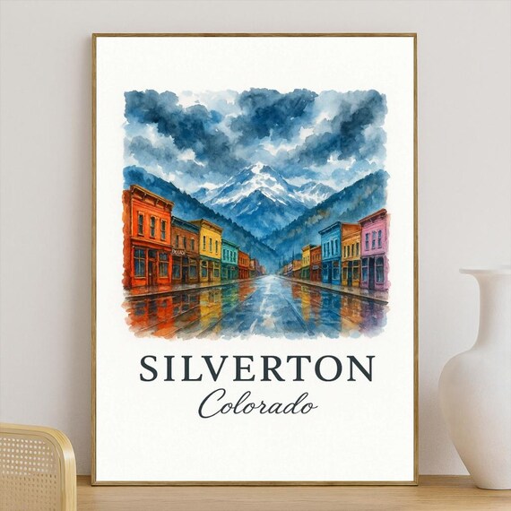 Silverton Vintage Travel Poster, Colorado Wall Art