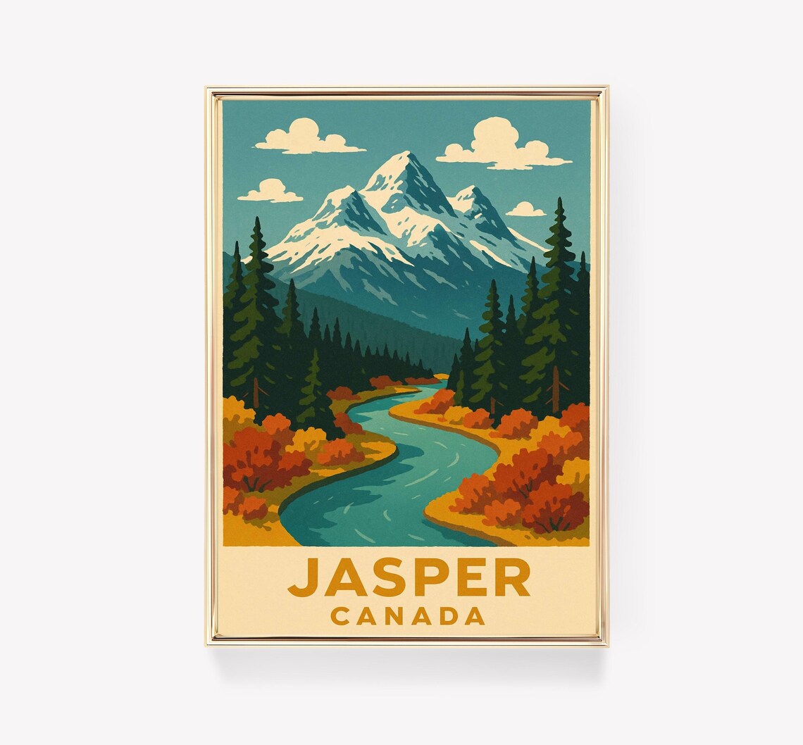 Jasper Travel Poster, Vintage Canada Art Print