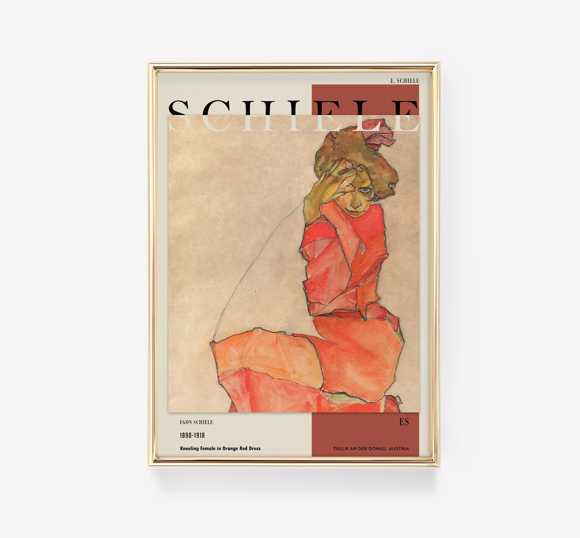 Egon Schiele Vintage Poster, Expressionism Art Print