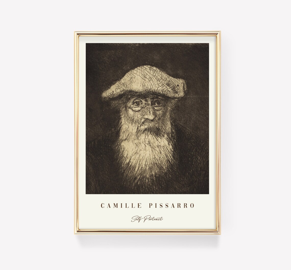 Camille Pissarro Self-Portrait Vintage Mid-Century Poster