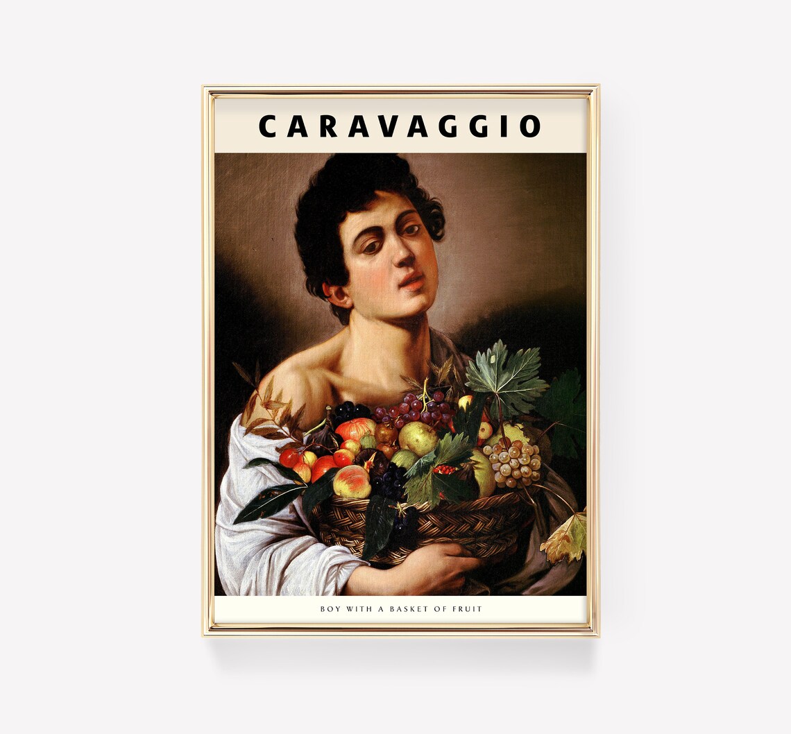 Caravaggio Boy With Basket of Fruit Classic Baroque Still Life Poster