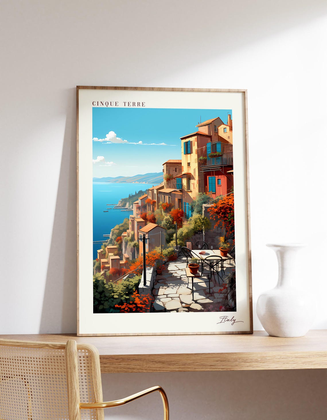 Cinque Terre Travel Poster, Italy Decor
