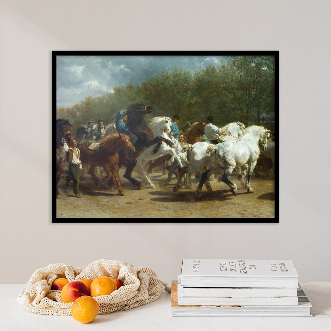 Rosa Bonheur The Horse Fair 1852 Oil Painting Poster Print Wall Art Home Bedroom Bathroom Man Decor Landscape Animal