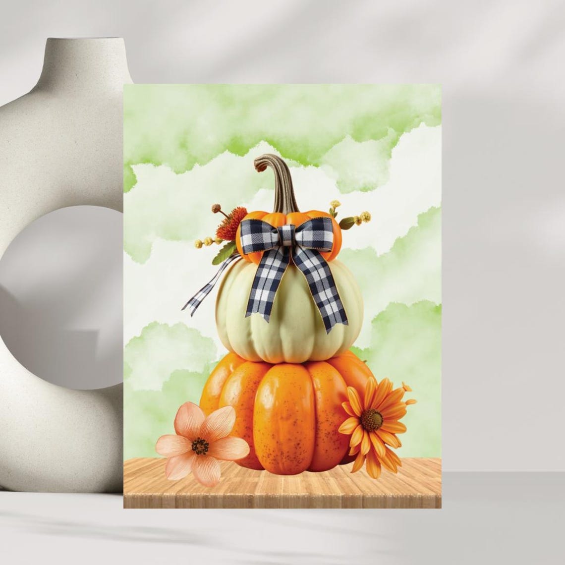 Autumn Pumpkin Vertical Poster Fall Harvest Wall Art