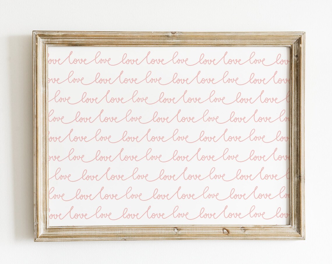 Minimal Valentine Love Cursive Wall Art Print - Image 4