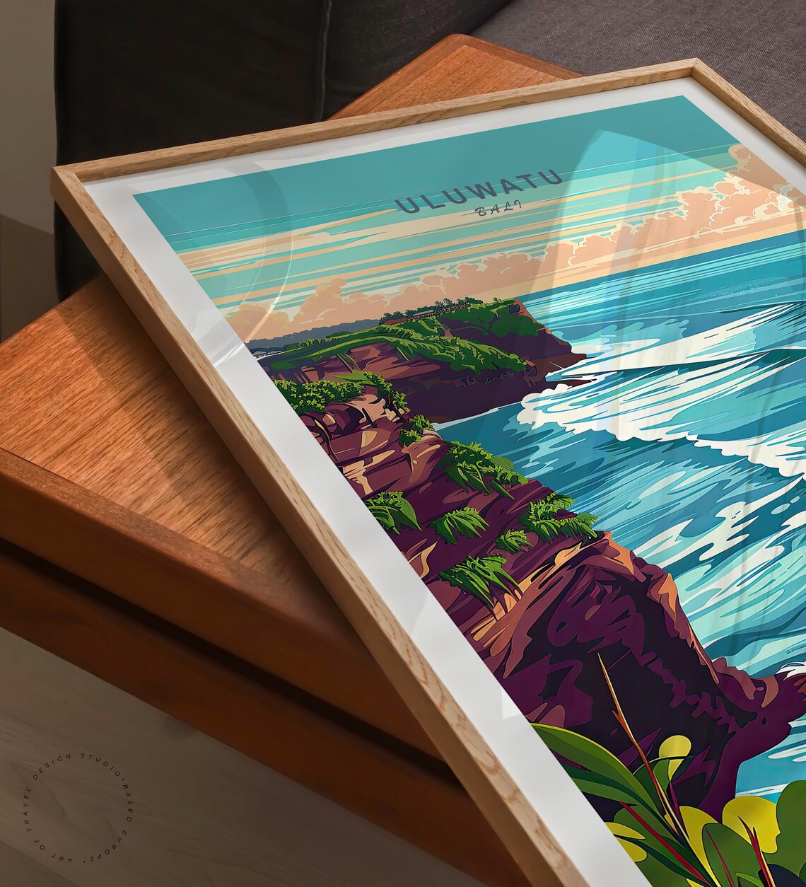 Uluwatu Bali Surfing Cliffs Turquoise Ocean Waves Travel Poster - Image 3