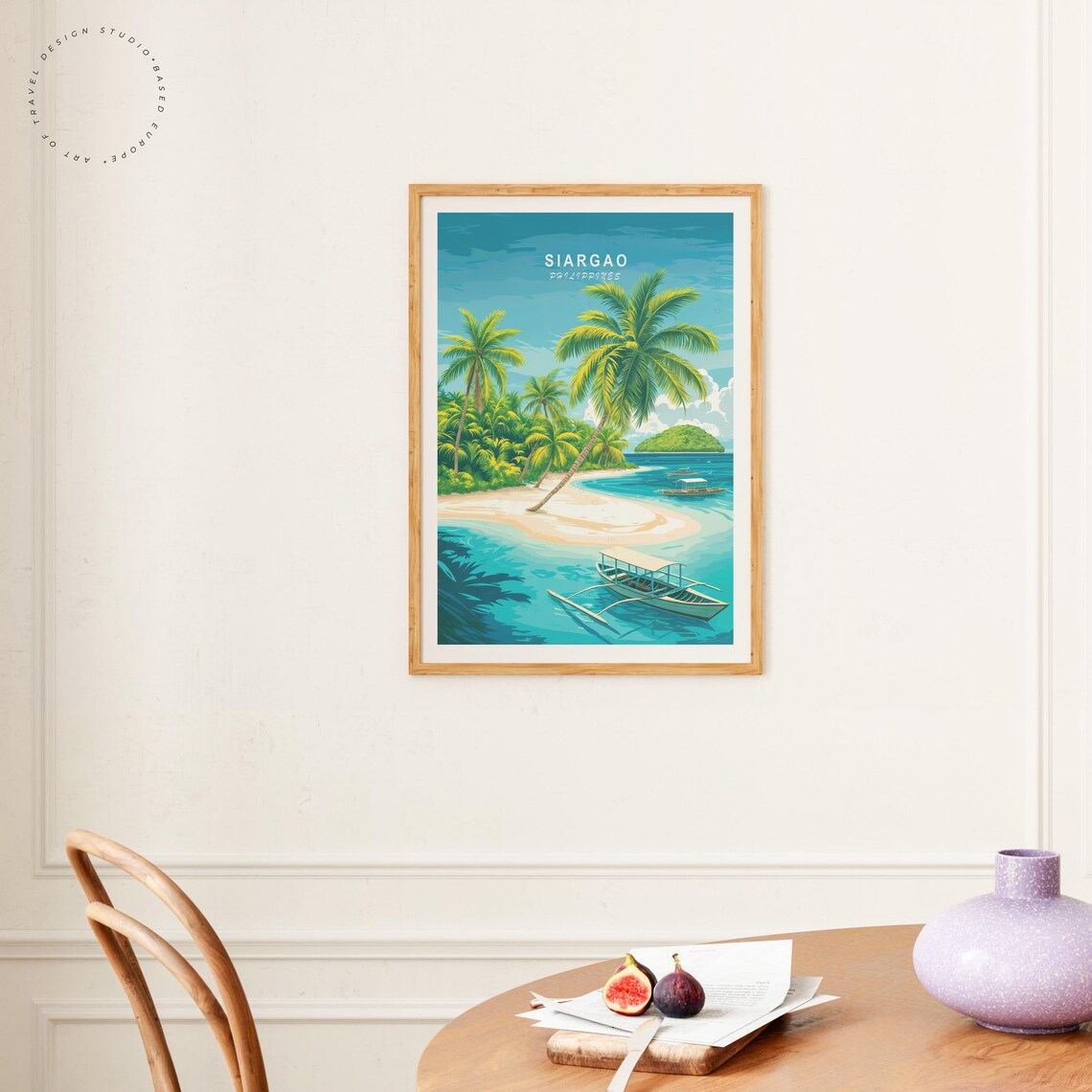 Siargao Island Philippines Tropical Beach Outrigger Boat Palms Poster - Image 4