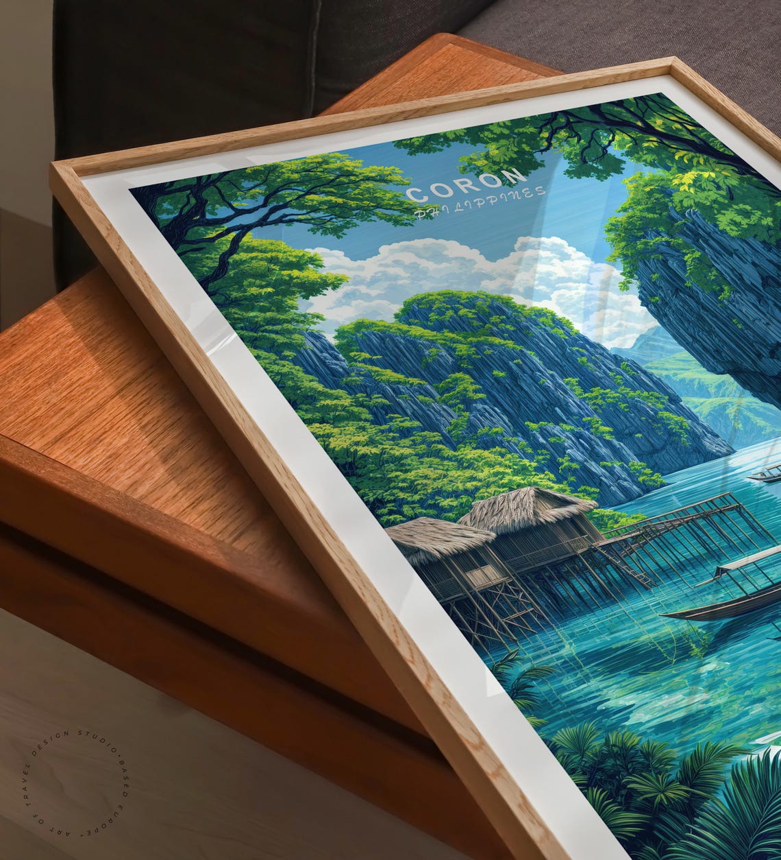 Coron Travel Poster, Philippines Minimalist Cityscape - Image 6