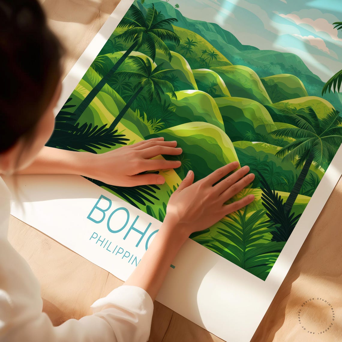 Bohol Philippines Chocolate Hills Rolling Green Landscape Poster - Image 3