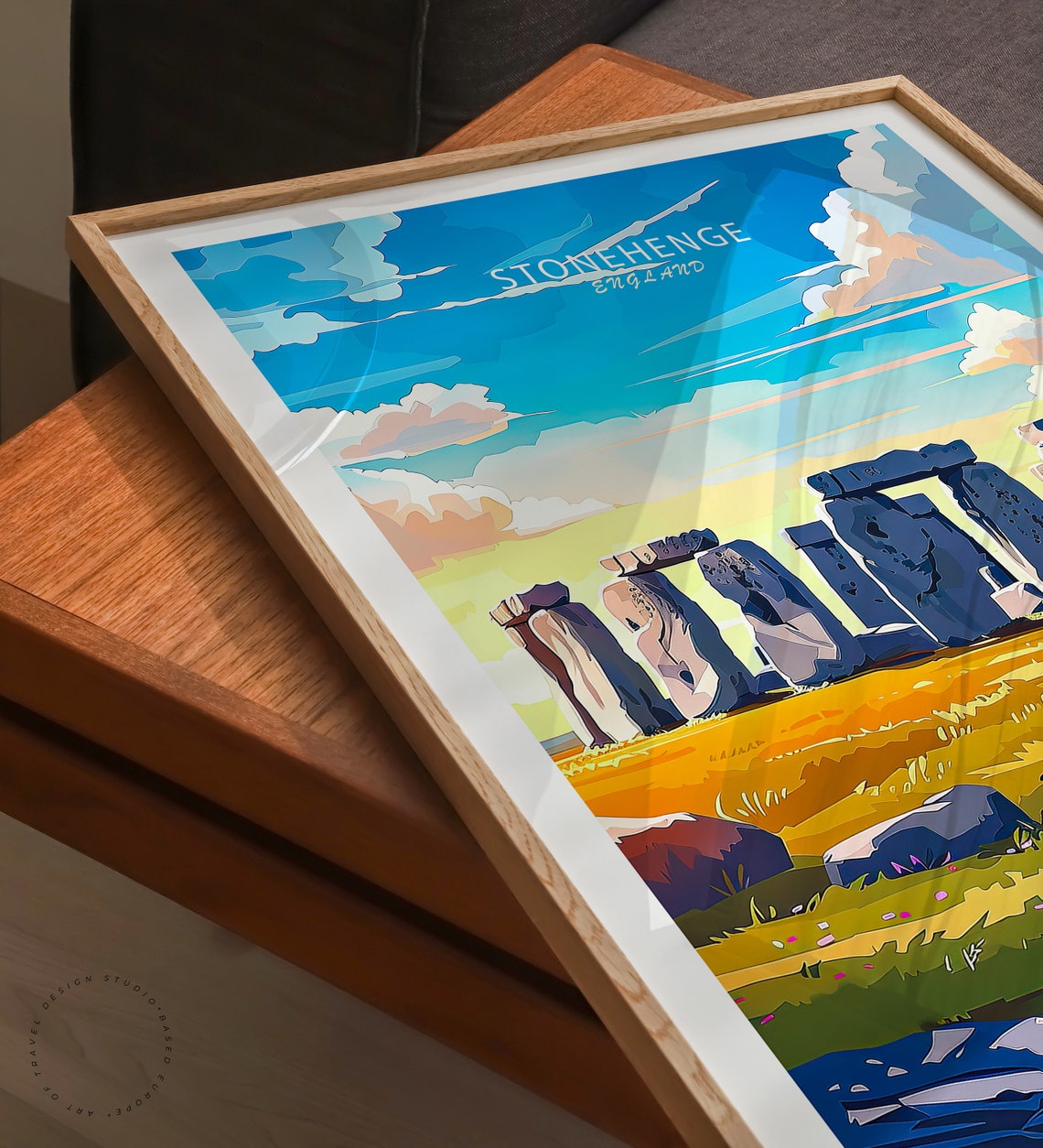 Stonehenge England Ancient Stones Under Sunset Sky Travel Poster - Image 3