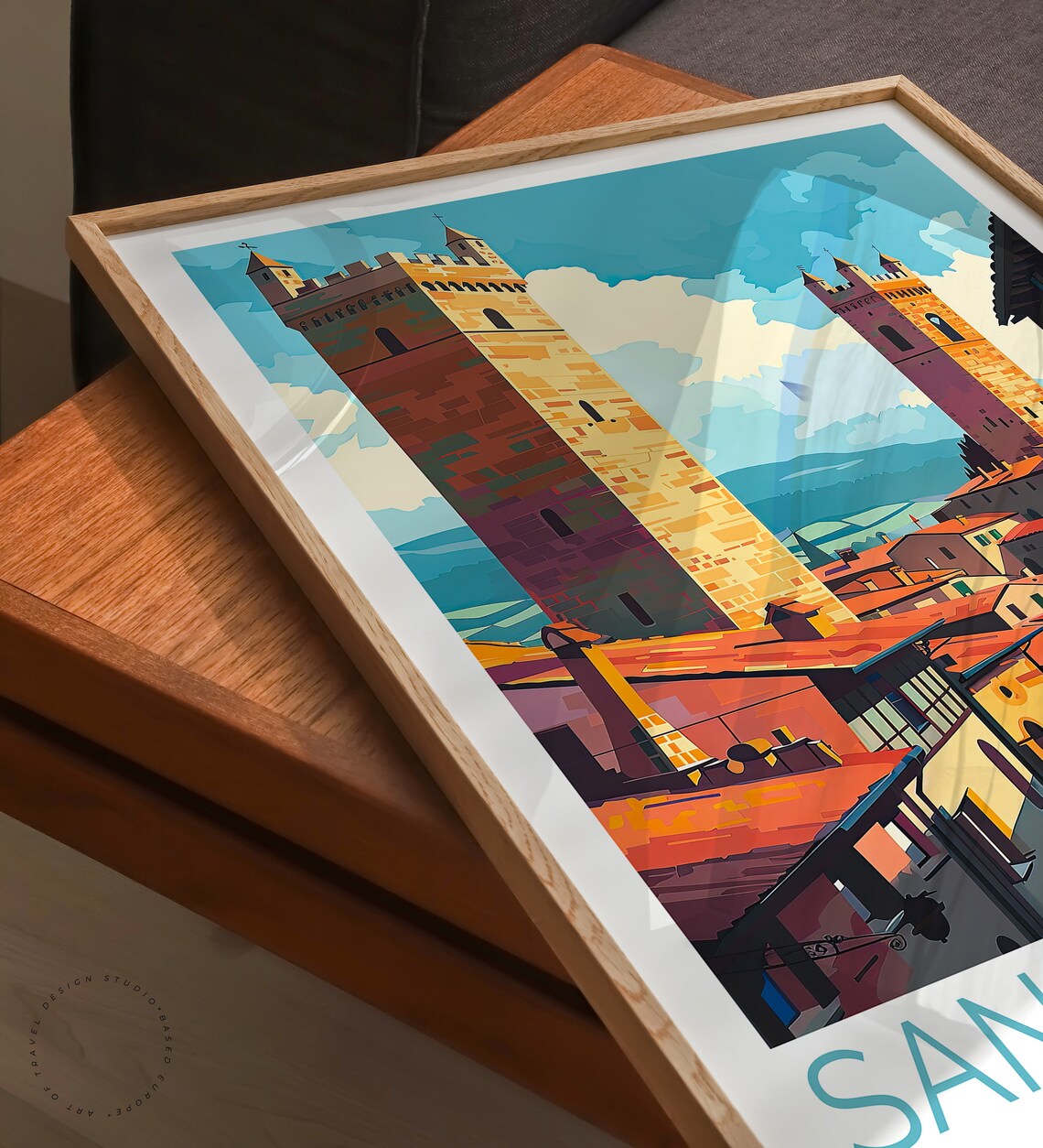 San Gimignano Travel Poster, Italy City Print - Image 3