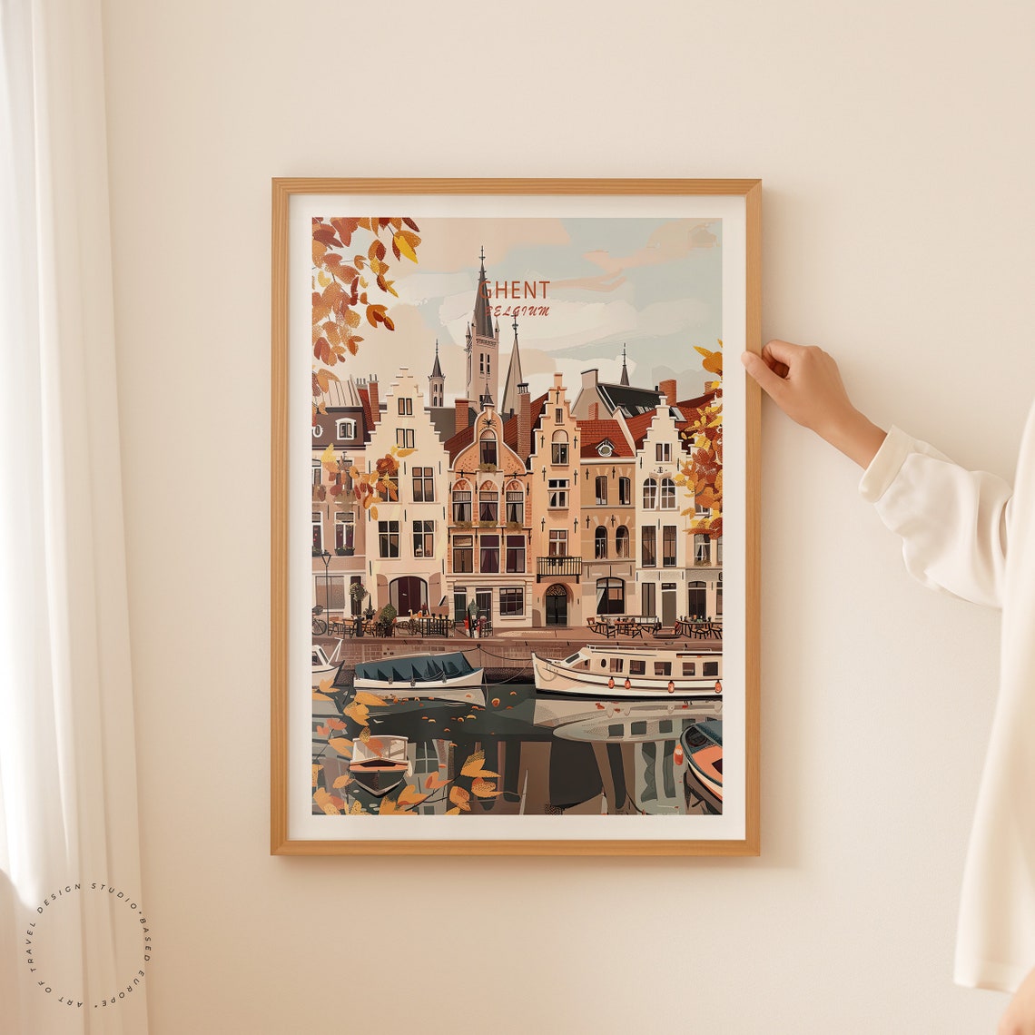 Ghent Europe Travel Print Belgium Wall Art Ghent Belgium Poster Europe Travel Gifts Personalised Gifts Wedding Gifts - Image 2