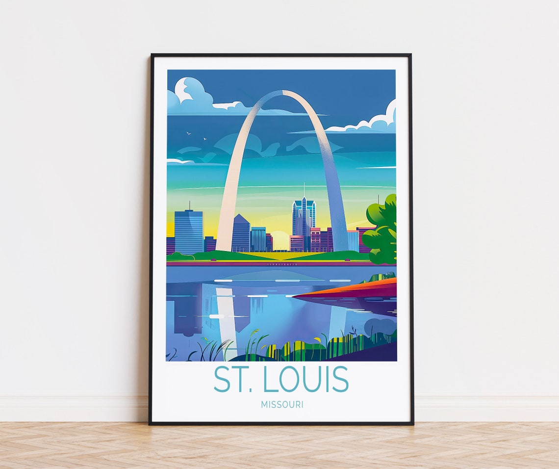 St Louis Missouri Travel Poster Missouri Travel Wall Art City Poster The Gateway Arch Poster Birthday Gifts Home Decor