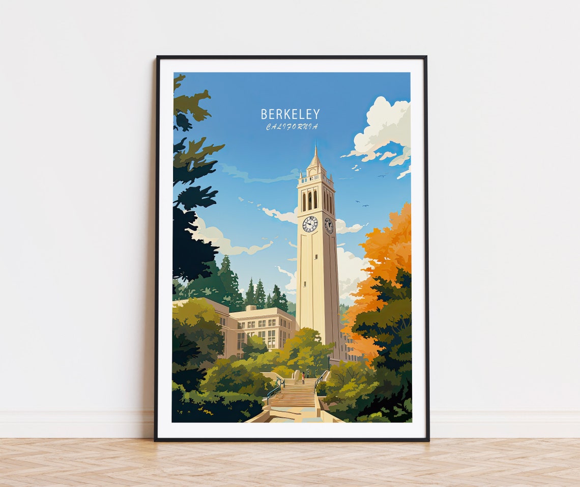 Berkeley California Sather Tower Clock Tower on the UC Campus Poster
