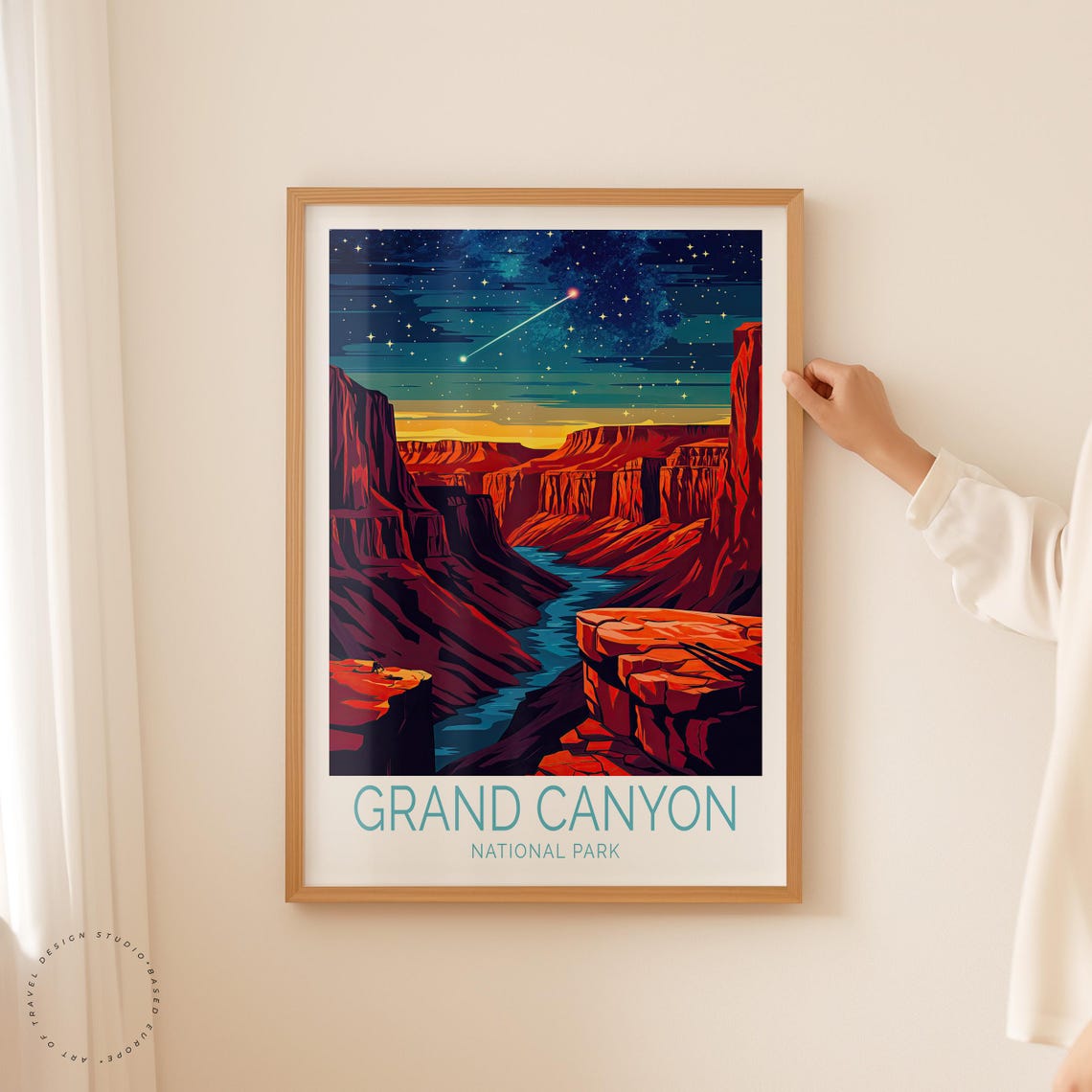 Grand Canyon National Park Travel Poster Grand Canyon Sunset Print Travel Home Decor Birthday Gifts Christmas Present - Image 2