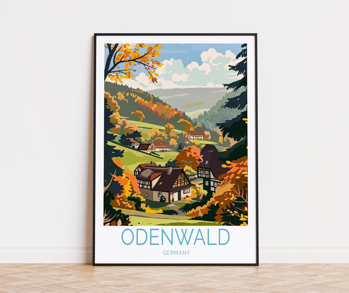 Odenwald Travel Poster, Germany Travel Poster - Image 3