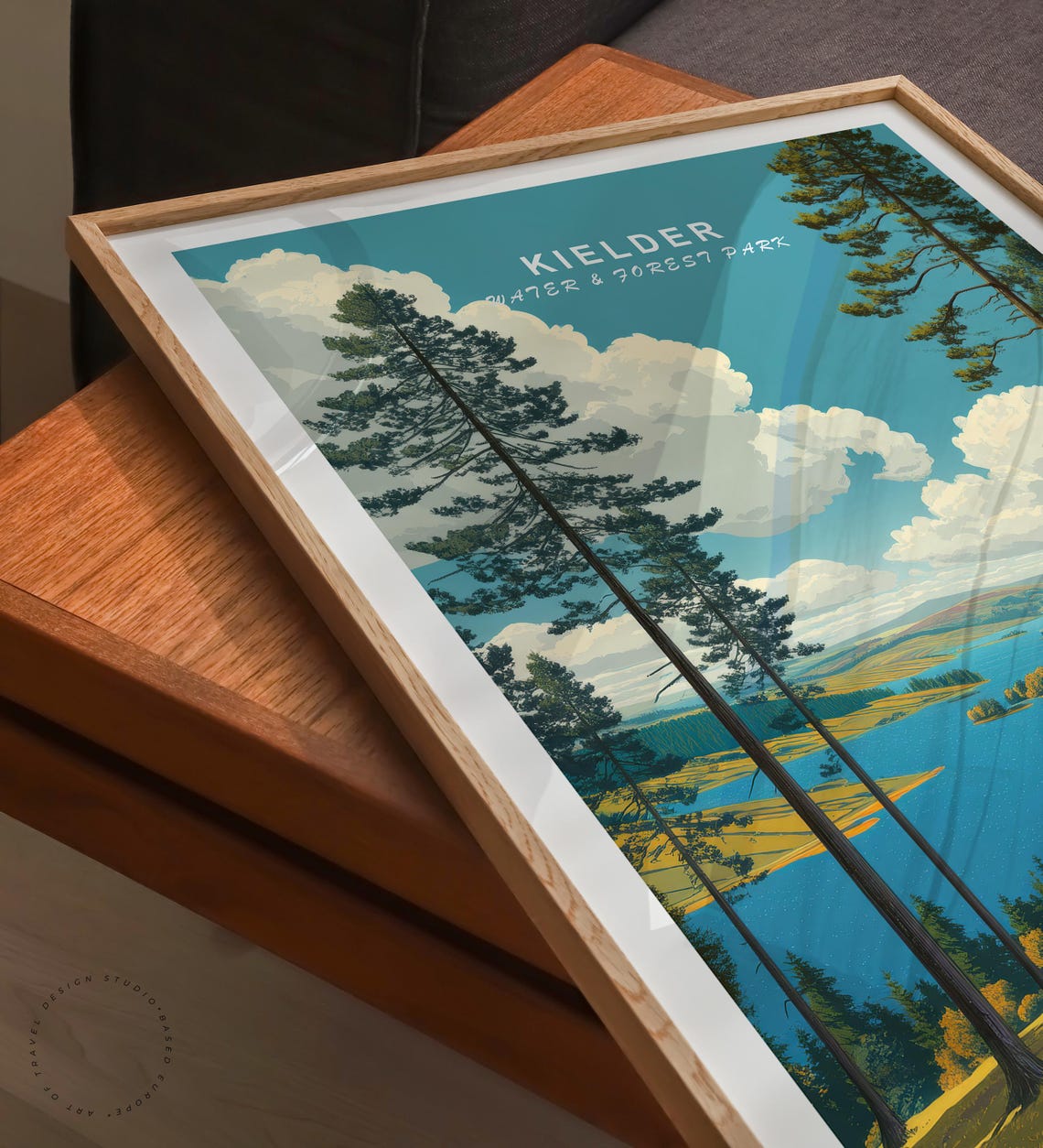 Kielder Water Forest Park Reservoir Pine Viewpoint Retro Travel Poster - Image 6