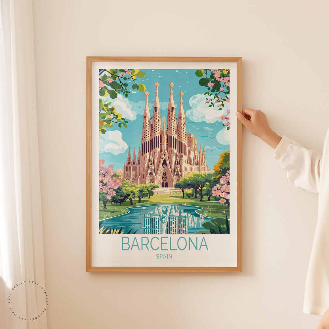 Barcelona Spain Travel Poster Spain Wall Art Barcelona Print Custom Travel Poster Birthday Gifts Travel Home Decor - Image 2