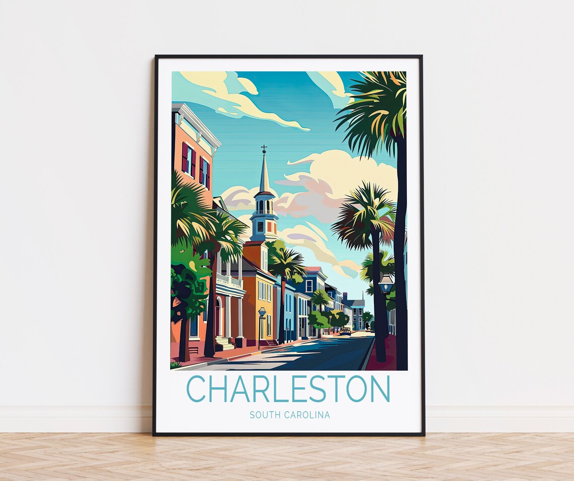 Charleston South Carolina Travel Poster, Wall Art Print - Image 3