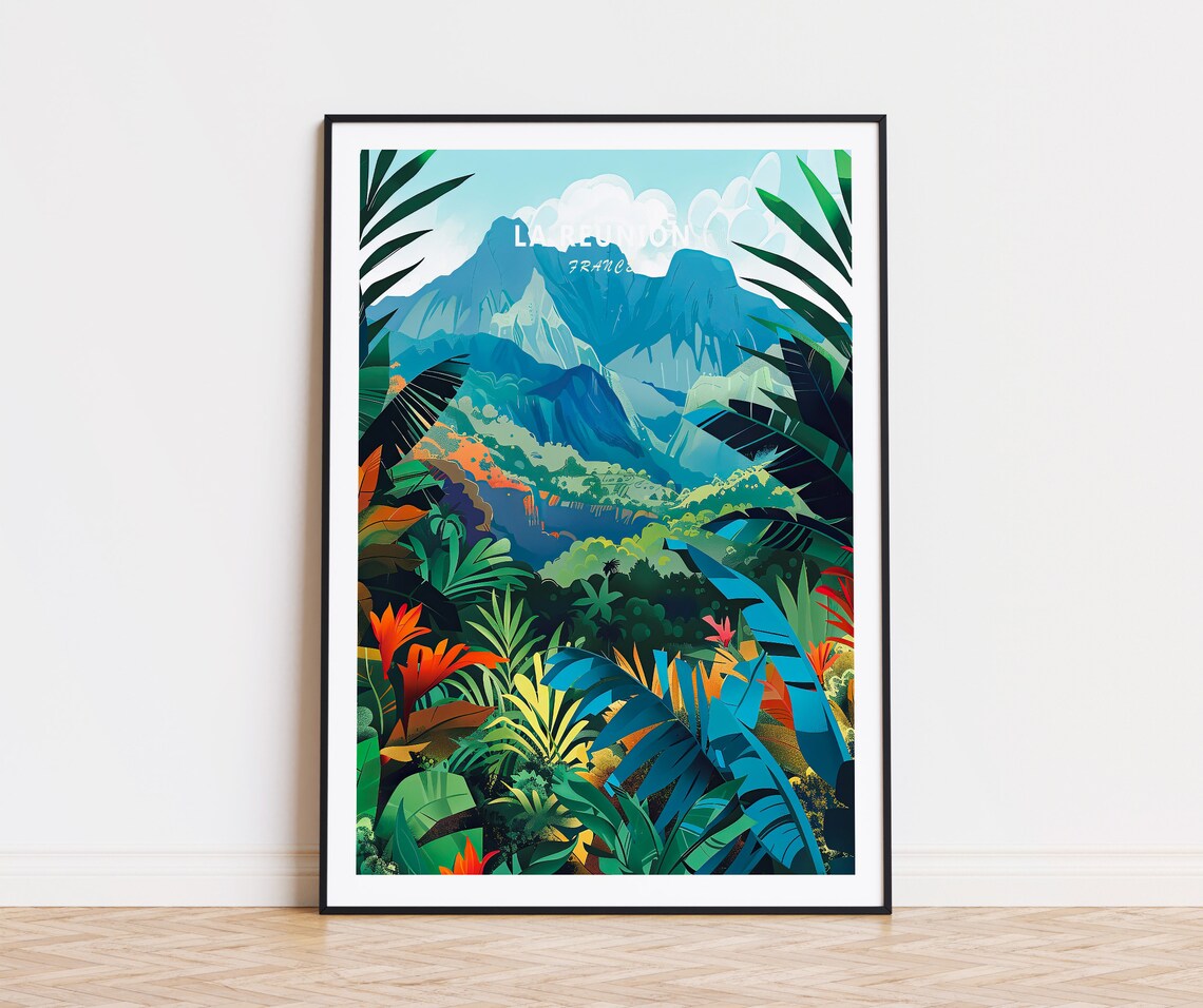 La Reunion Travel Poster, National Park Art Print