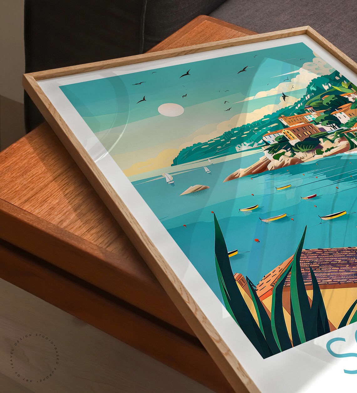 Sorrento Italy Amalfi Coast Town Boats Vintage Travel Poster - Image 3