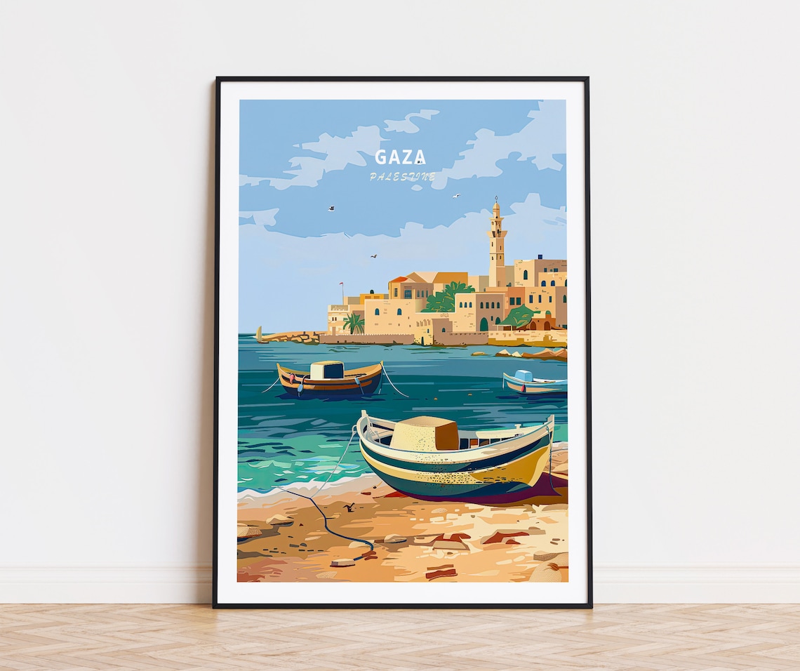 Gaza Palestinian Travel Poster, Custom Wall Art