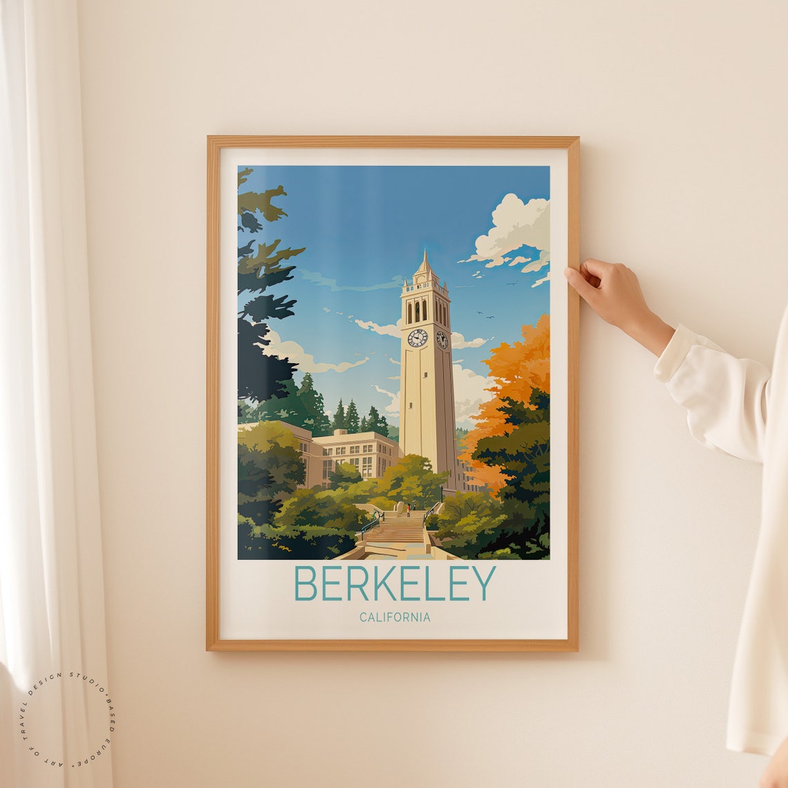 Berkeley California Campanile Clock Tower University Campus Poster - Image 2