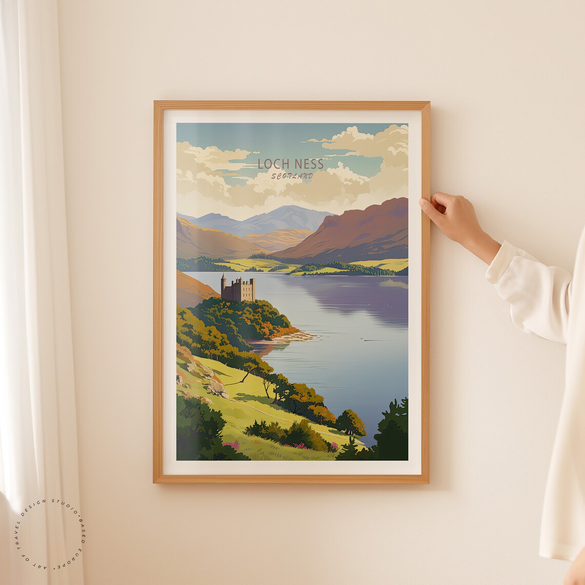 Loch Ness Scotland Vintage Style Loch and Castle Travel Poster - Image 2