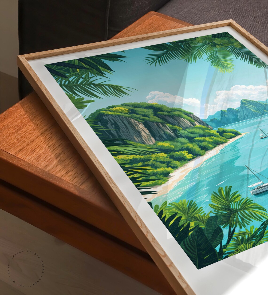 El Nido Philippines Tropical Bay Sailboats Vintage Travel Poster - Image 6