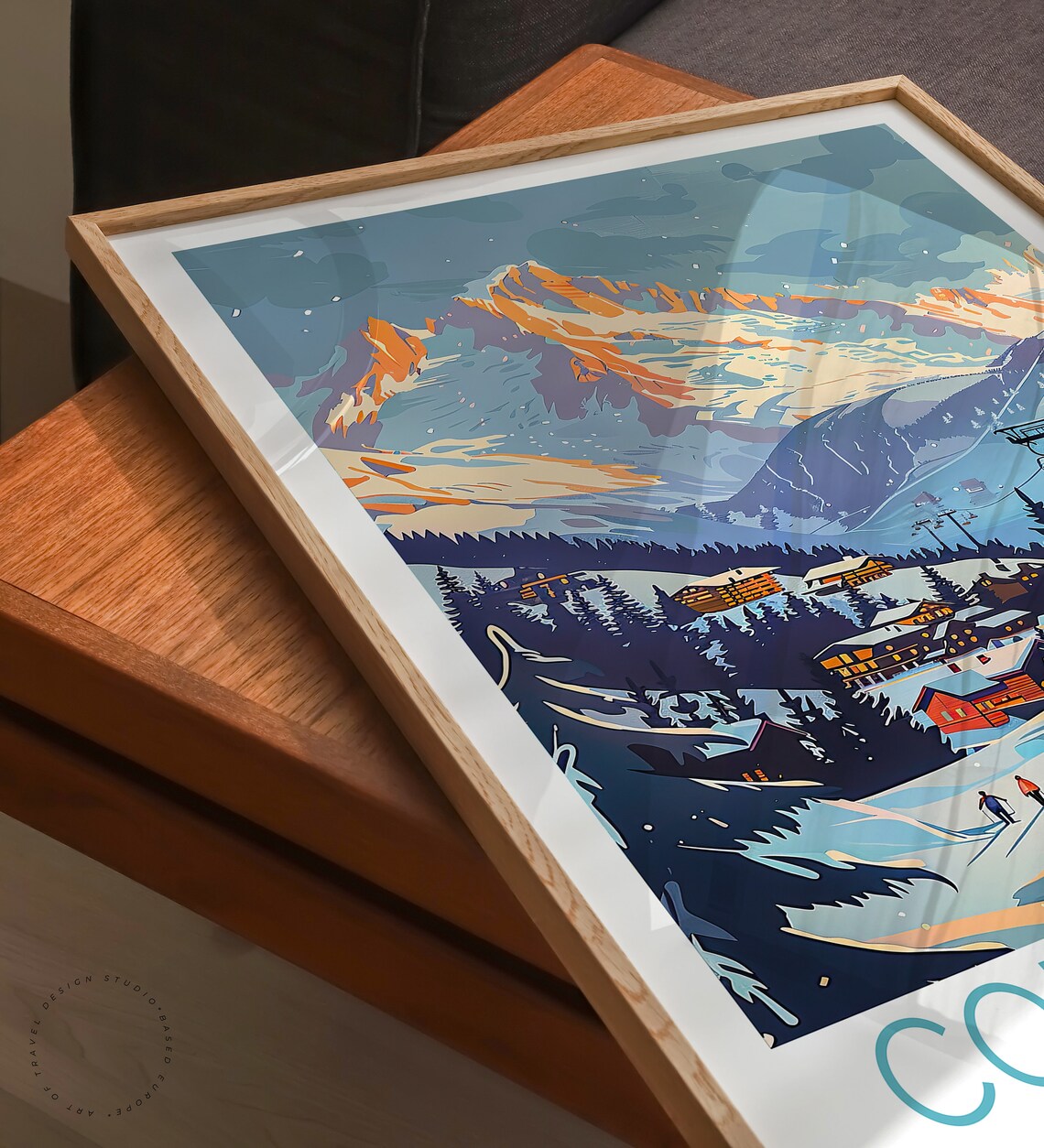 Courchevel France Winter Travel Poster, Ski Resort - Image 3