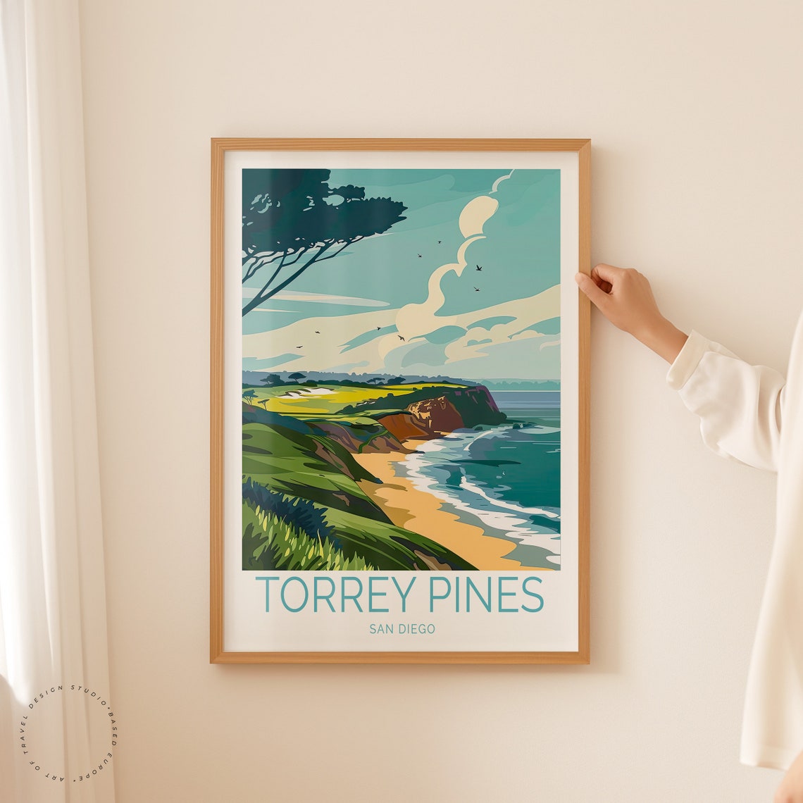 Torrey Pines San Diego Coastal Cliffs and Beach at Golden Hour Poster - Image 2