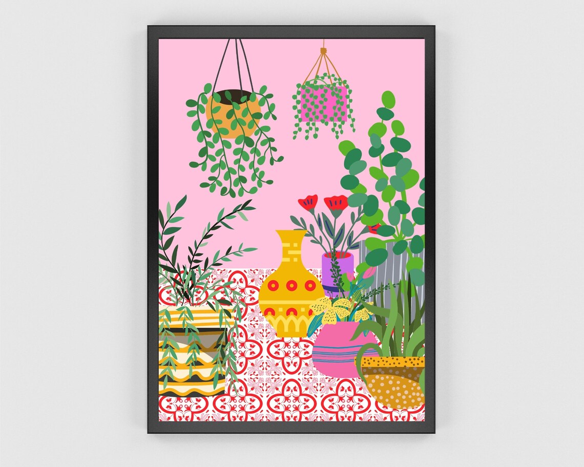 House Plant Botanical Print, Indoor Boho Decor - Image 2