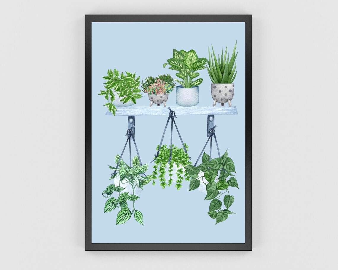 Houseplants Botanical Print, Maximalist Wall Decor - Image 3