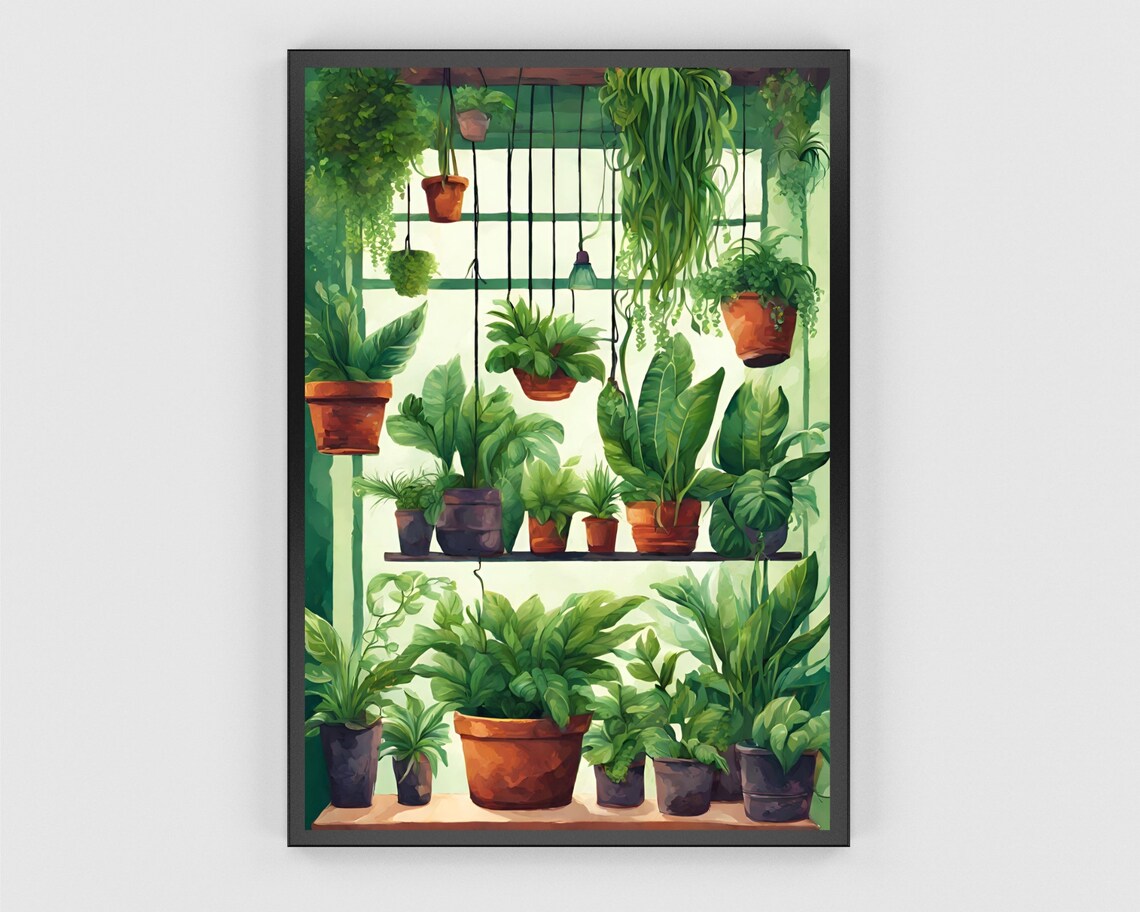 Botanical Indoor Houseplants Watercolor Art Print - Image 3