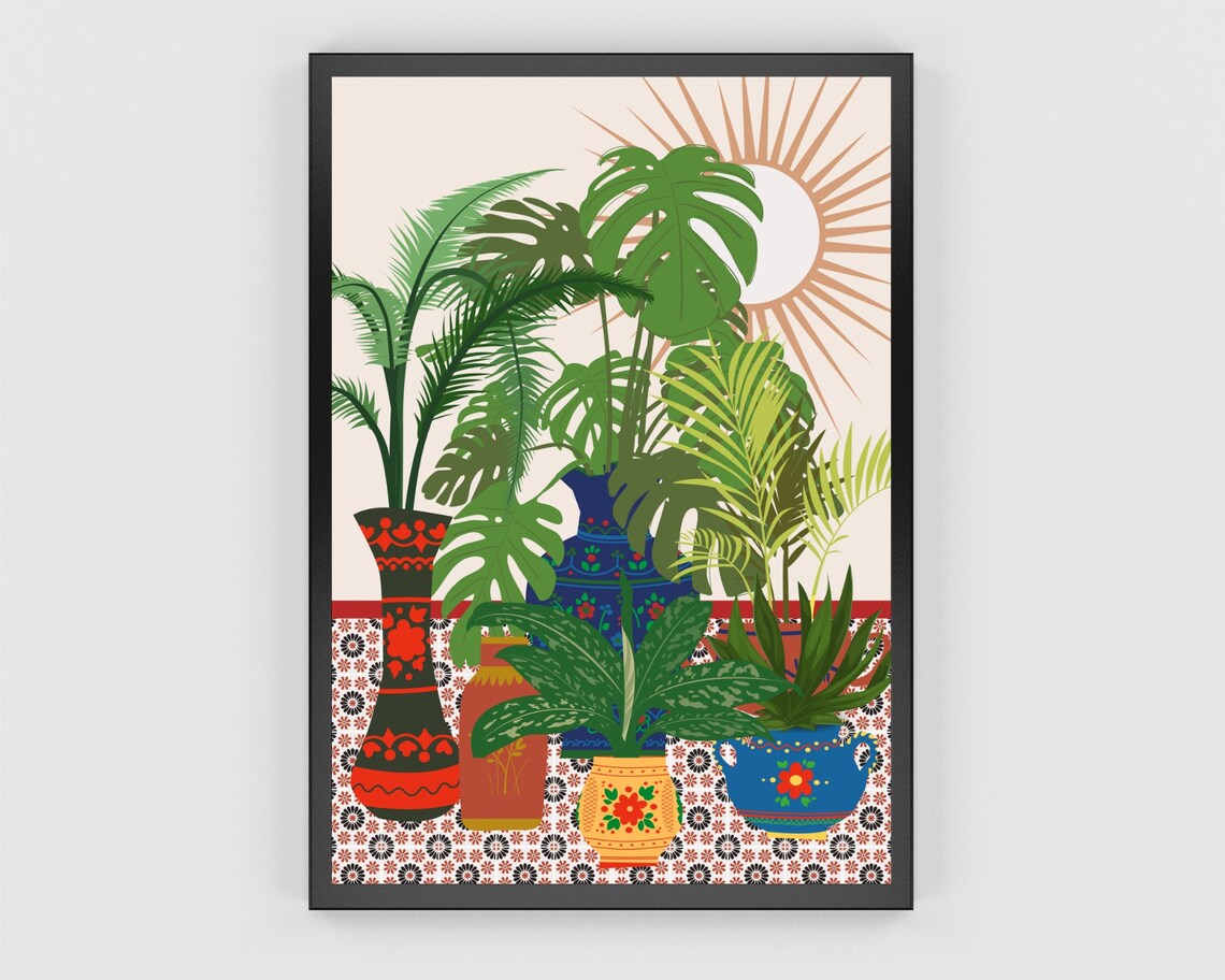 Botanical House Plants, Boho Vintage Art Print - Image 3
