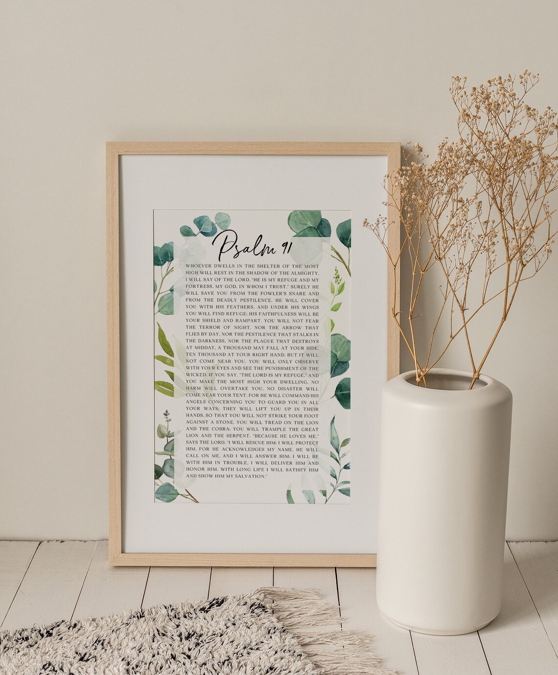 Psalm 91 Bible Verse Minimalist Christian Wall Art Print - Image 5