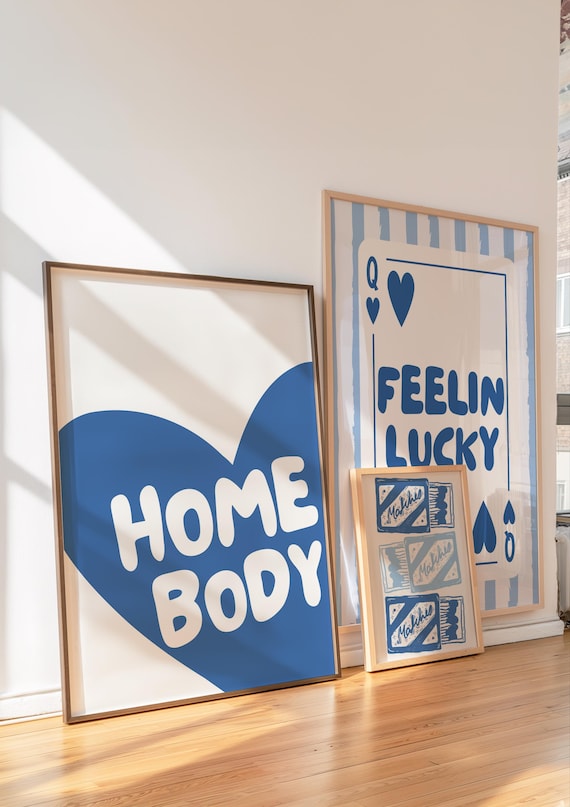 Blue Wall Art Bundle Home Body Wall Art Matchbox Wall Art Prints For Dorm Blue Room Decor Cute Posters For Room Dorm Wall Art