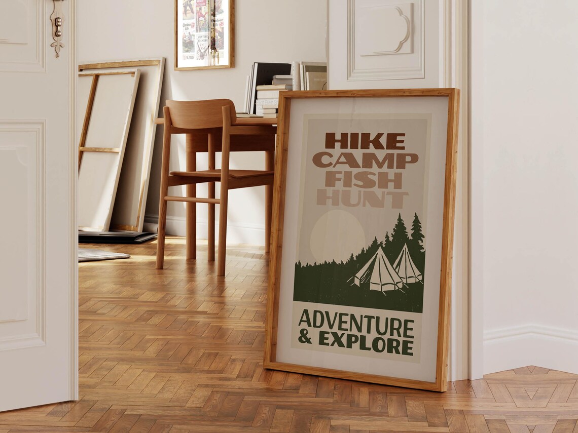 Fun Hiking Camping Retro Camping Travel Poster - Image 2