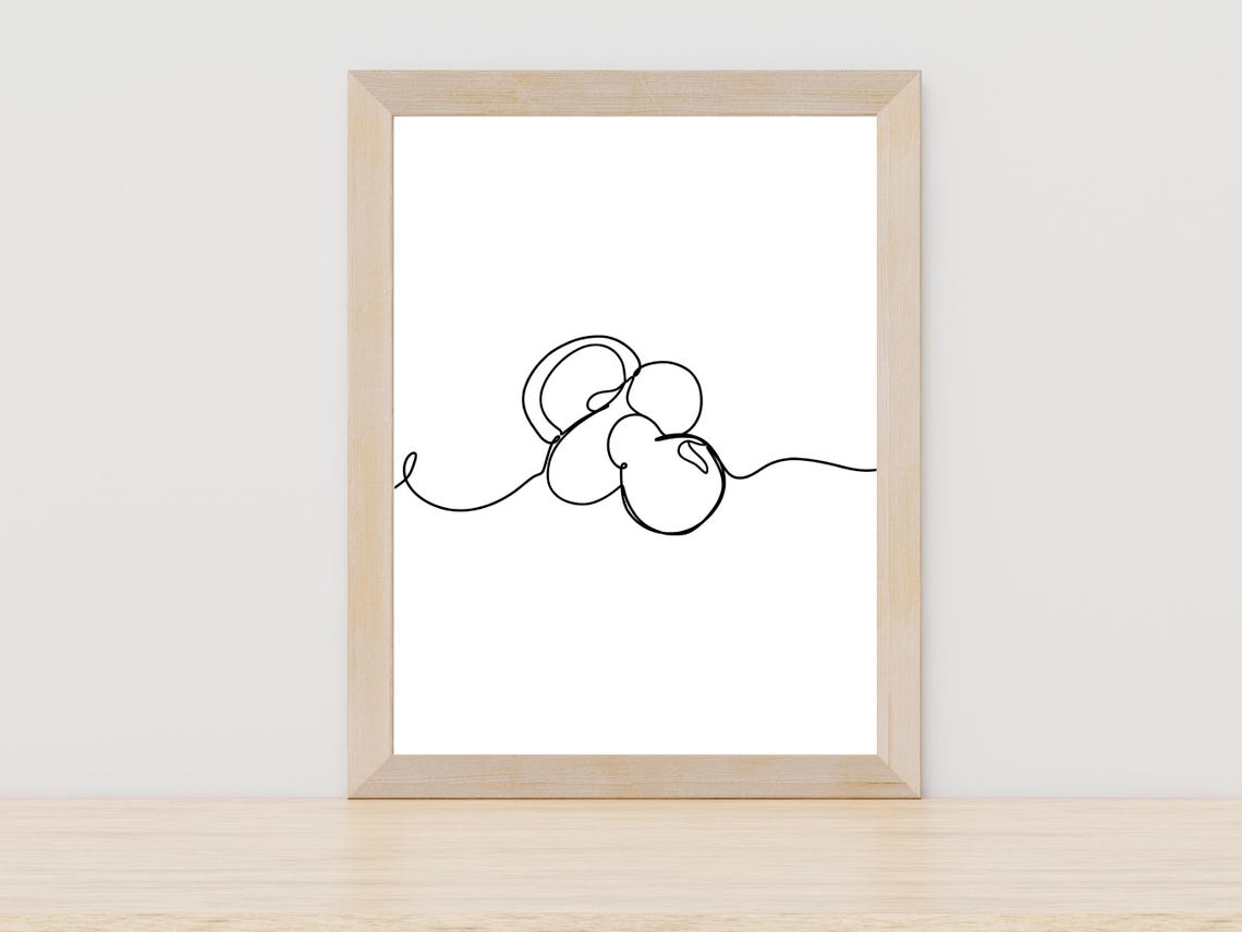 Baby Pacifier Single Line Art Nursery Minimalist New Parent Poster