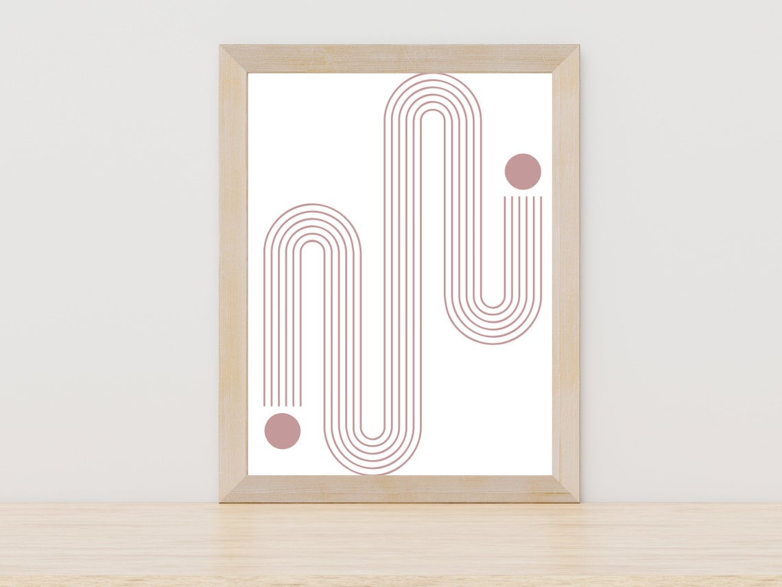 Abstract Terracotta Squiggle Lines Modern Boho Gallery Poster