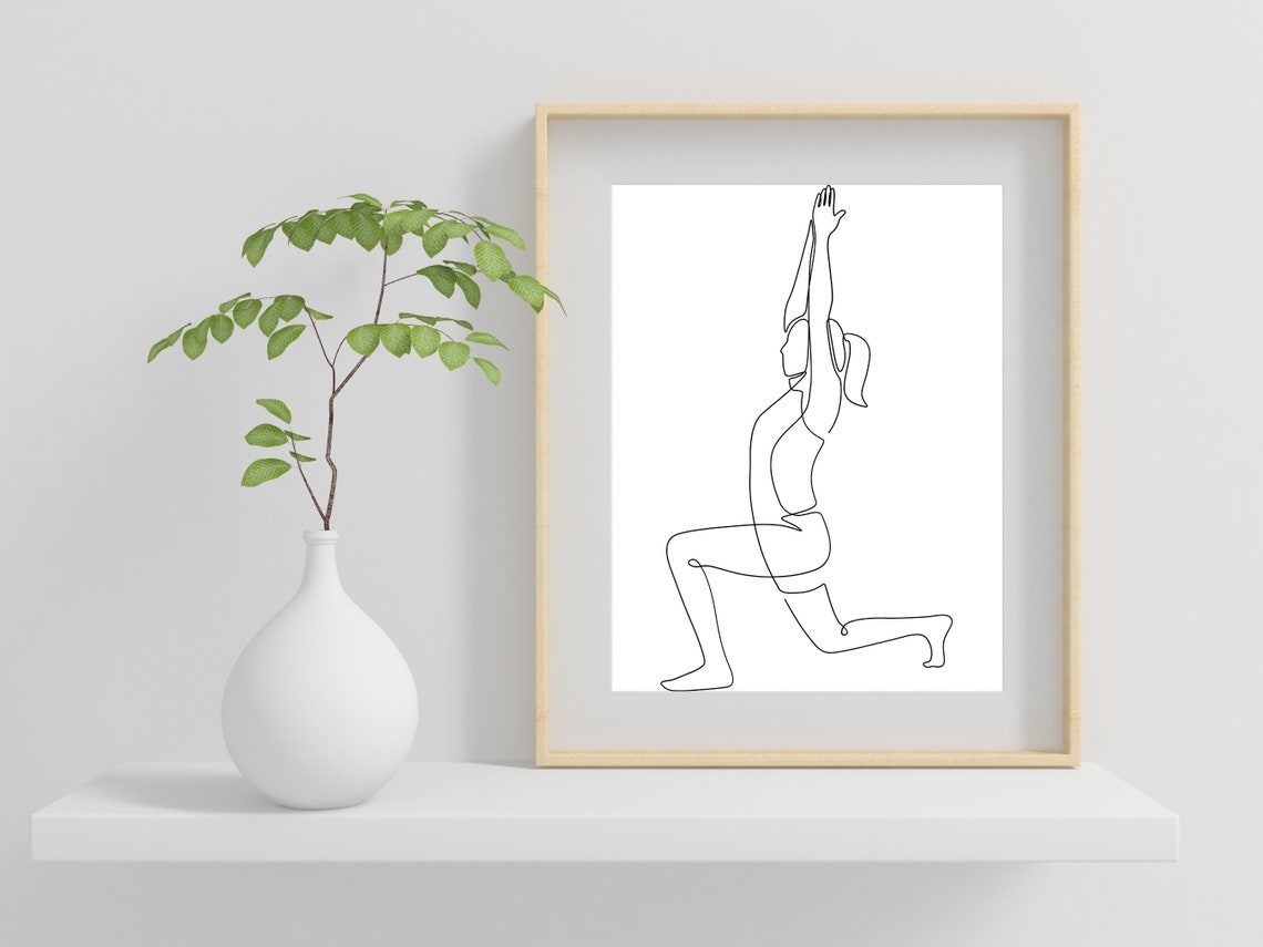 Yoga Wall Art Namaste Pose Print Yoga Lover Art Meditation Wall Decor Minimal Nude Body Illustration Yoga Wall Art Female Yoga Art - Image 2