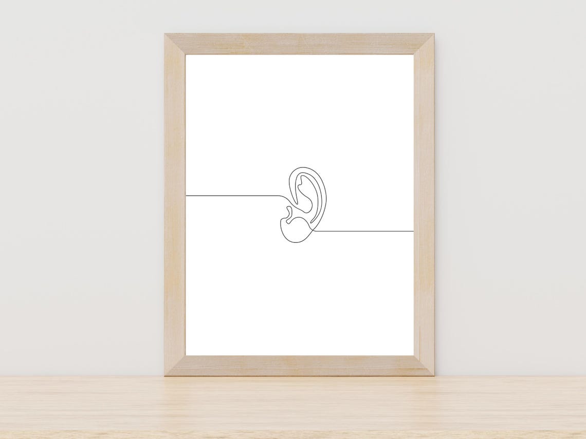 Human Ear Minimalist Single Line Art Simple Modern Wall Decor Poster
